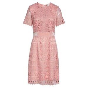 Rachel Parcell Pink Bride Lace Crochet Dress Womens M Coquette Legally Blonde‎